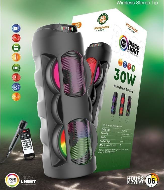 51Lug0QjOcL PickPack Wireless Jumbo Tower Speaker PP-1136