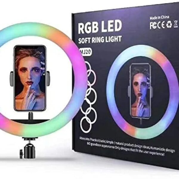 Powerpak MJ20 8"/20cm RGB Ring Light with Mini Light Stand for YouTube