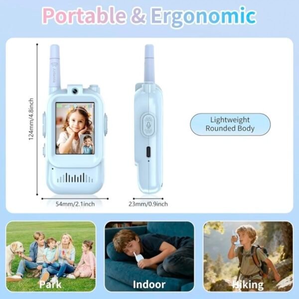 kids video walkie talkie set up with 480HD screen clear voice