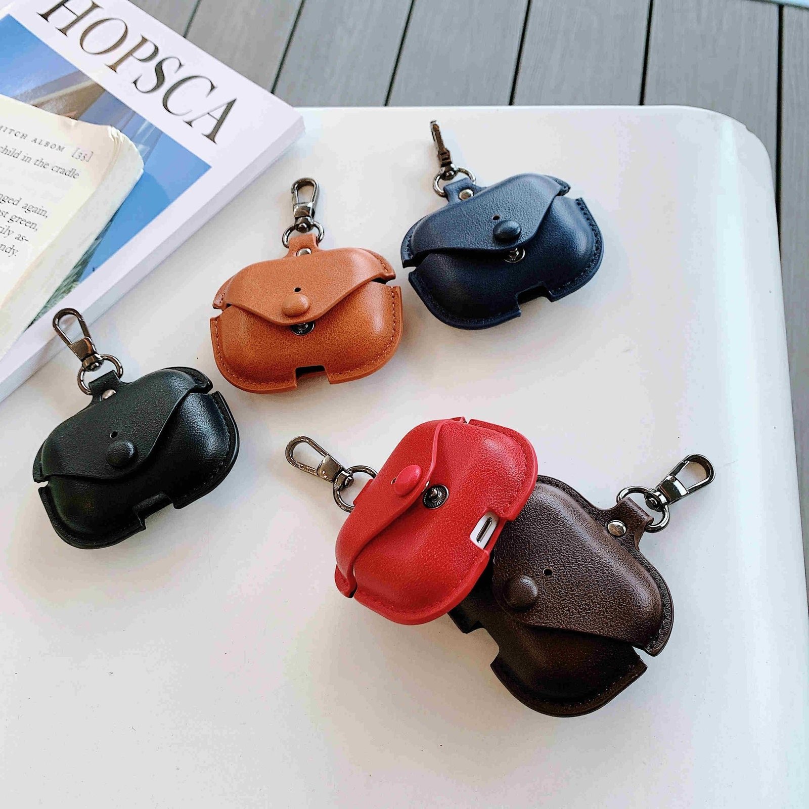 2026/02/1000057710.jpg Premium Leather AirPods Pro Protective Case with Keychain