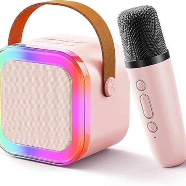 SILENCIO Wireless Karaoke Microphone with Bluetooth Speaker, Magic Voice Changer Mic with 5 Sound Effects, RGB Light, Rechargeable Kids & Adults Singing Toy