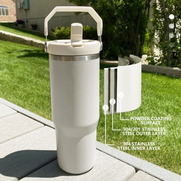 STANLEY IceFlow Stainless Steel Tumbler with Straw - Vacuum Insulated Water Bottle for Home, Office