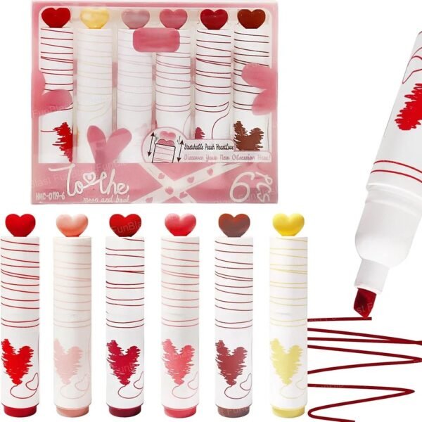 Love Heart Highlighter Set – 6 Colors