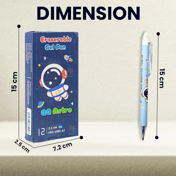 Astronaut Theme Stylish Retractable Pens for Kids, 0.5mm Erasable Gel Pen Set for Girls & Boys,