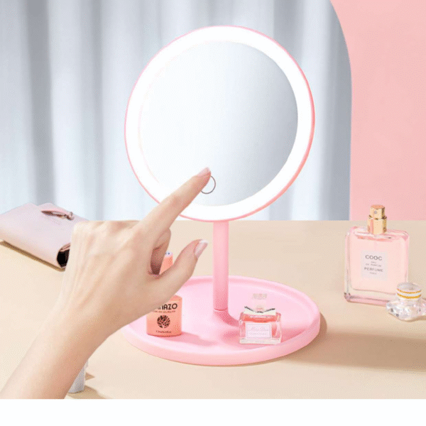 LED Makeup Mirror with Ring Light, Touch Controls Mirror