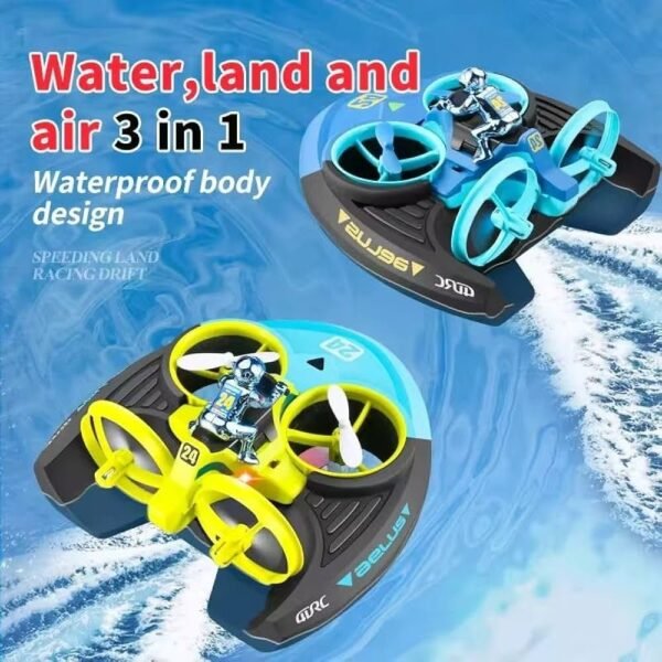 4DRC 3-in-1 RC Car, Boat & Jet Plane | Remote Control Flying  Air, Land & Water Vehicle | Rechargeable | Gift for Boys and Men
