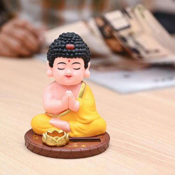 Solar Gautam Buddha Showpiece with Moving Wobble Head – Peace & Prosperity Idol